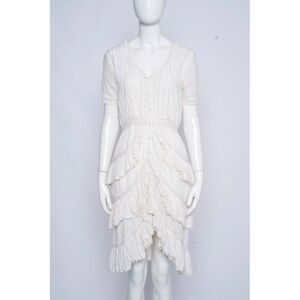 LOVE SHACK FANCY V Neck Ruffle Dress